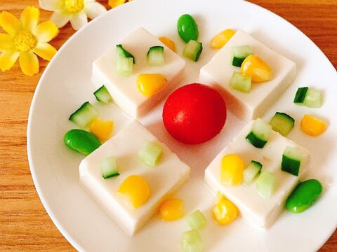 宝石箱☆豆腐と夏野菜のカルパッチョサラダ✧˖°